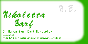 nikoletta barf business card